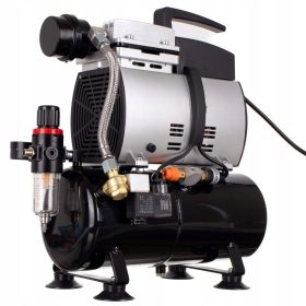   Professzionális, erős modellező kompresszor olajmentes dugattyúval 4 Literes tartállyal 44 Liter/perc teljesítménnyel TC Technic AS600