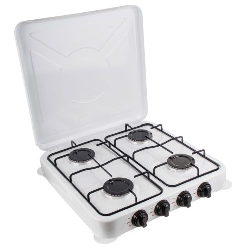 Hordozható turisztikai gáztűzhely 4 égős, 8,8 kW, piezo gyújtással