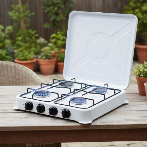 Hordozható turisztikai gáztűzhely 4 égős, 8,8 kW, piezo gyújtással