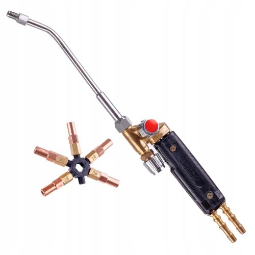Propán Oxigén forrasztópisztoly 5db precíziós fúvókával 35 cm hosszú (fáklya) TC Technic ZW-02A