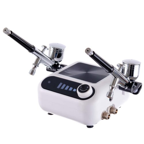 Tökéletes airbrush készlet (kompresszor, két festékszóró, tömlőkkel - automatikus leállítás + szabályozás) TC Technic HS-A9K WHITE