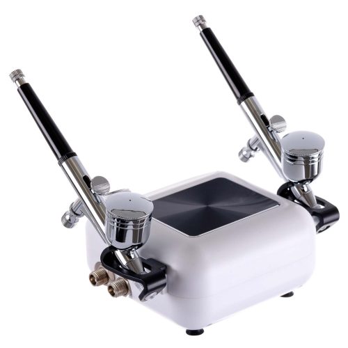 Tökéletes airbrush készlet (kompresszor, két festékszóró, tömlőkkel - automatikus leállítás + szabályozás) TC Technic HS-A9K WHITE