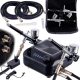 Tökéletes airbrush készlet (kompresszor, két festékszóró, tömlőkkel - automatikus leállítás + szabályozás) TC Technic HS-A9KBLACK