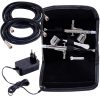 Tökéletes airbrush készlet (kompresszor, két festékszóró, tömlőkkel - automatikus leállítás + szabályozás) TC Technic HS-A9KBLACK