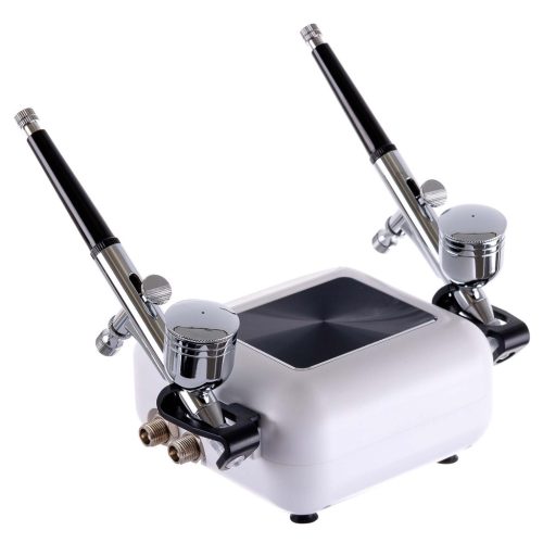 Tökéletes airbrush készlet (kompresszor, két festékszóró, tömlőkkel - automatikus leállítás + digitális szabályozás) TC Technic WHS-A10K WHITE