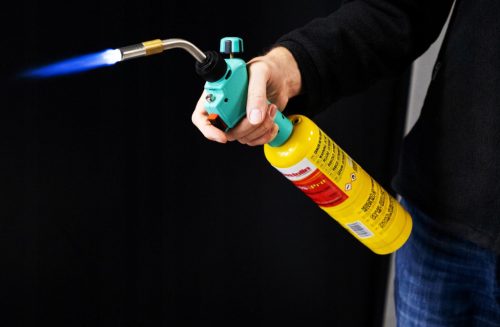 Mapp/propán gázégő gyújtáshoz és forrasztáshoz piezo gyújtóval 1900°C TC Technic 012CGA (gázpatron nélkül)