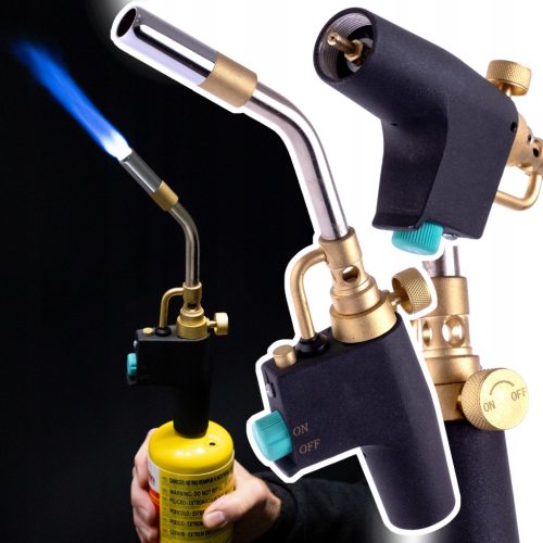 Mapp gázégő propán és propilén gázhoz is, piezo gyújtással, turbó fúvókával forrasztáshoz 2800°C   TC Technic 022CGA