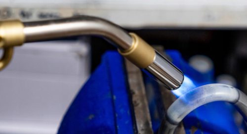 Mapp gázégő propán és propilén gázhoz is, piezo gyújtással, turbó fúvókával forrasztáshoz 2800°C   TC Technic 022CGA