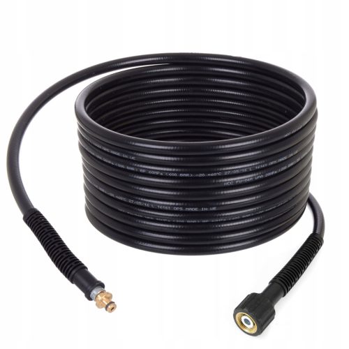 Basic magasnyomású tömlő 10 méteres, nylon fonattal, M22x1,5 menet – régi típusú sasszeges csatlakozó, Karcher K sorozathoz