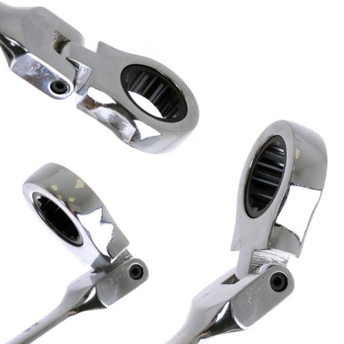 Csuklós racsnis csillag-villás kulcs készlet, 8 részes (8-22 mm, CrV)