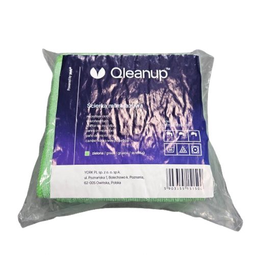 Kiváló minőségű mikroszálas törlőkendő csomag 30x30 cm, (10 darab) zöld, 250gsm - QLEANUP GREEN