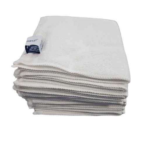 Kiváló minőségű mikroszálas törlőkendő csomag 30x30 cm, (10 darab) fehér, 250gsm - QLEANUP WHITE