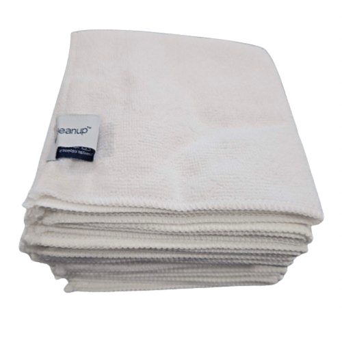Kiváló minőségű mikroszálas törlőkendő csomag 30x30 cm, (10 darab) fehér, 250gsm - QLEANUP WHITE