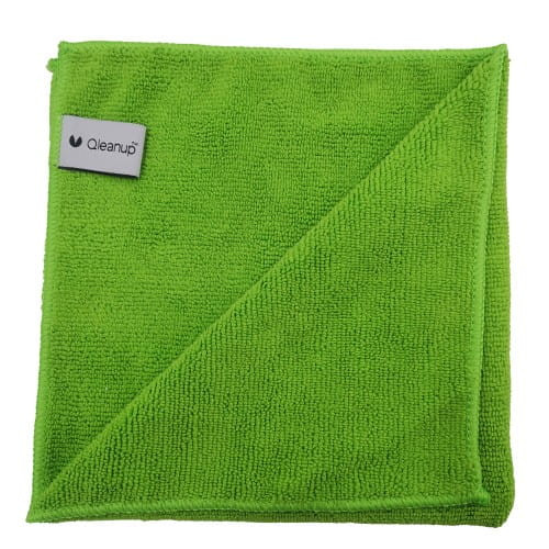Professzionális mikroszálas törlőkendő csomag 40x40 cm, (10 darab) zöld, 280gsm  -  QLEANUP OPTI GREEN