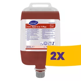   TASKI Sani 4 in 1 Plus Folyékony, tisztító és fertőtlenítőszer, vízkóoldó és illatosító hatással QuattroSelect kiszerelésben 2,5L (Karton - 2 db)