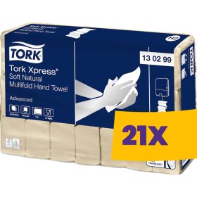   Tork Xpress® Soft Natúr Multifold kéztörlő 180 lapos - 130299 (Karton - 21 csomag)