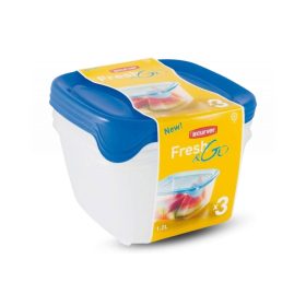   Curver Fresh & Go szögletes ételtartó doboz szett 3 x 1.2L