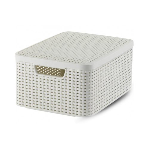 Curver Style  M-es Méretű Rattan Kosár Fedéllel 18L