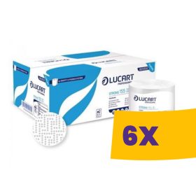  Lucart Strong 155 ID (Műanyag dudás) kéztörlőpapír - 2 rétegű, hófehér 155m (Karton - 6 tek)