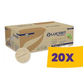   Lucart EcoNatural V2 környezetbarát hajtogatott kéztörlő - 2 rétegű, 190 lapos (Karton - 20 csomag)