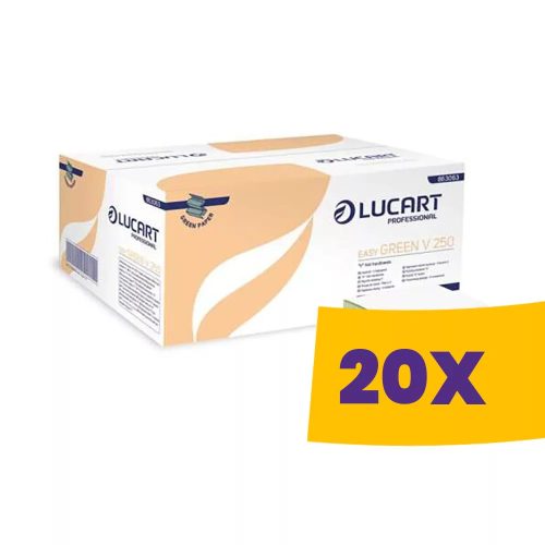 (HPS Z) Lucart Easy Green V 250 hajtogatott kéztörlő - zöld 1 rétegű, 250 lapos (Karton - 20 csomag)