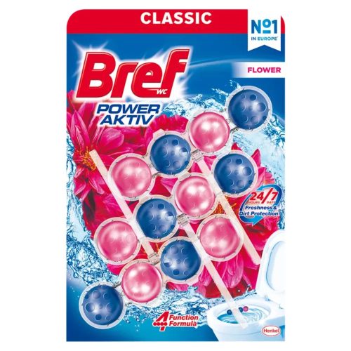 Bref Power Aktiv golyós WC illatosító Virág 3x50g