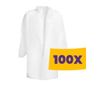   Tépőzáras látogató köpeny fehér L-es méret (Karton - 100 db)