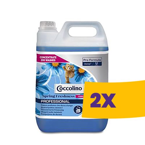 Coccolino Pro Formula Spring Fresh Concentrate Öblítőkoncentrátum kellemes illattal 5L (Karton - 2 db)