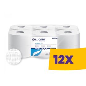   Lucart Strong 19J WC papír 19cm átm. - 2 rétegű, hófehér, 130m (Karton - 12 tek)