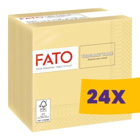   FATO Smart Table koktélszalvéta - 24x24cm, pezsgő, 1/4 hajtott, 2 rétegű 100 lapos (Karton - 24 csomag)