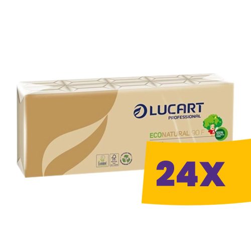 Lucart EcoNatural papírzsebkendő 4 rétegű 10x10db-os (Karton - 24 csg)