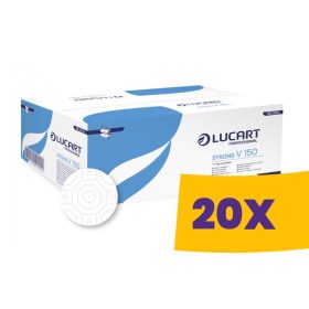   Lucart Strong V150 hajtogatott kéztörlő - hófehér 2 rétegű, 150 lapos (Karton - 20 csomag)