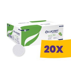   Lucart Eco V150 környezetbarát hajtogatott kéztörlő - fehér 2 rétegű, 150 lapos (Karton - 20 csomag)