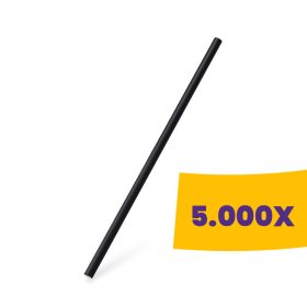   Szívószál papír fekete - 8mm átm. 24cm (Karton - 5000 db)