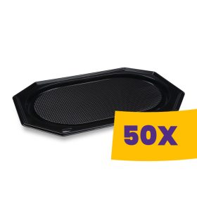   Hidegkonyhai tálca fekete - 10 személyes RPET 55cm (Karton - 50 db)