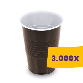   Műanyag automatás kávés pohár barna-fehér - PP 180ml (Karton - 3000 db)