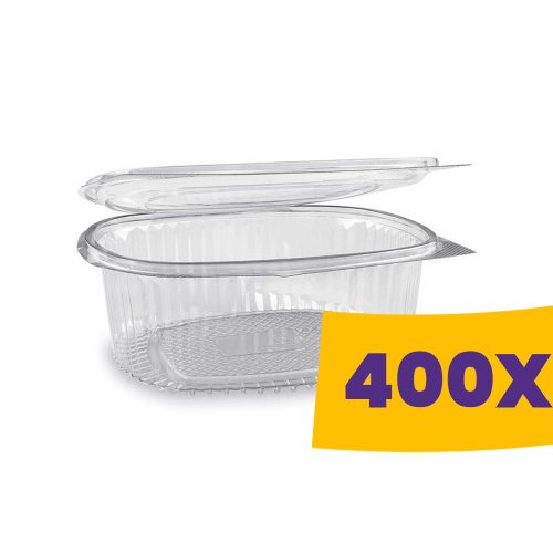 Egybefedeles doboz - ovális PET 1000ml (Karton - 400 db)