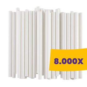   Szívószál bioműanyag fehér - 6,5mm átm. 24cm (Karton - 8000 db)