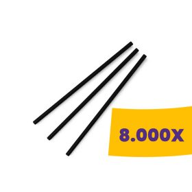   Szívószál bioműanyag fekete - 8mm átm. 24cm (Karton - 8000 db)