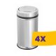 Eformetal rozsdamentes acél billenőfedeles szemetes 45L fényes (Karton - 4 db)