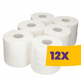   Közületi Jumbo 19 toalettpapír 19cm átm - fehér, 2 rétegű (Karton - 12 tek)