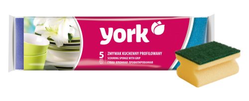 40 x Súrolószivacs markolattal 5db - YORK - CLEAN HOUSE