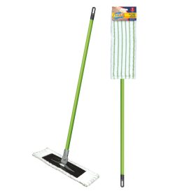   24 x Lapos mikroszálas mop padló tisztításához + 120cm-es nyél  AZUR - YORK - CLEAN HOUSE