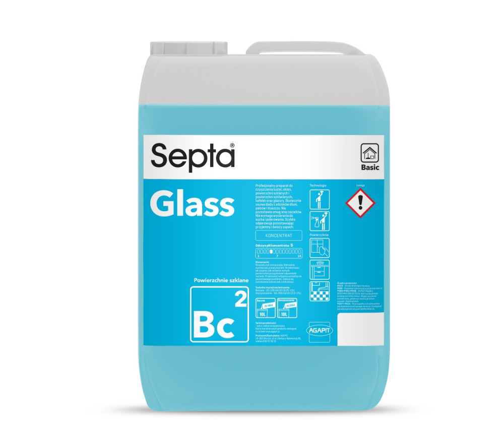 Erős koncentrátum üvegtisztításhoz SEPTA GLASS BC2 10L