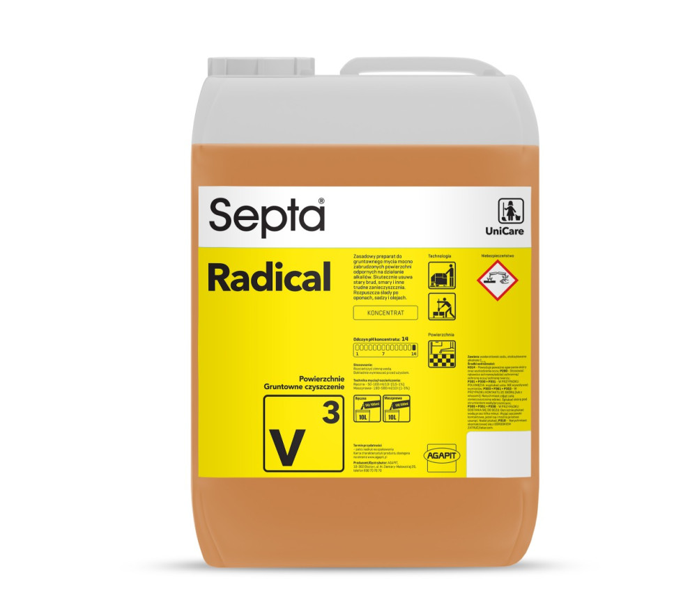 Erősen szennyezett felületek tisztítószere SEPTA RADICAL V3 10L