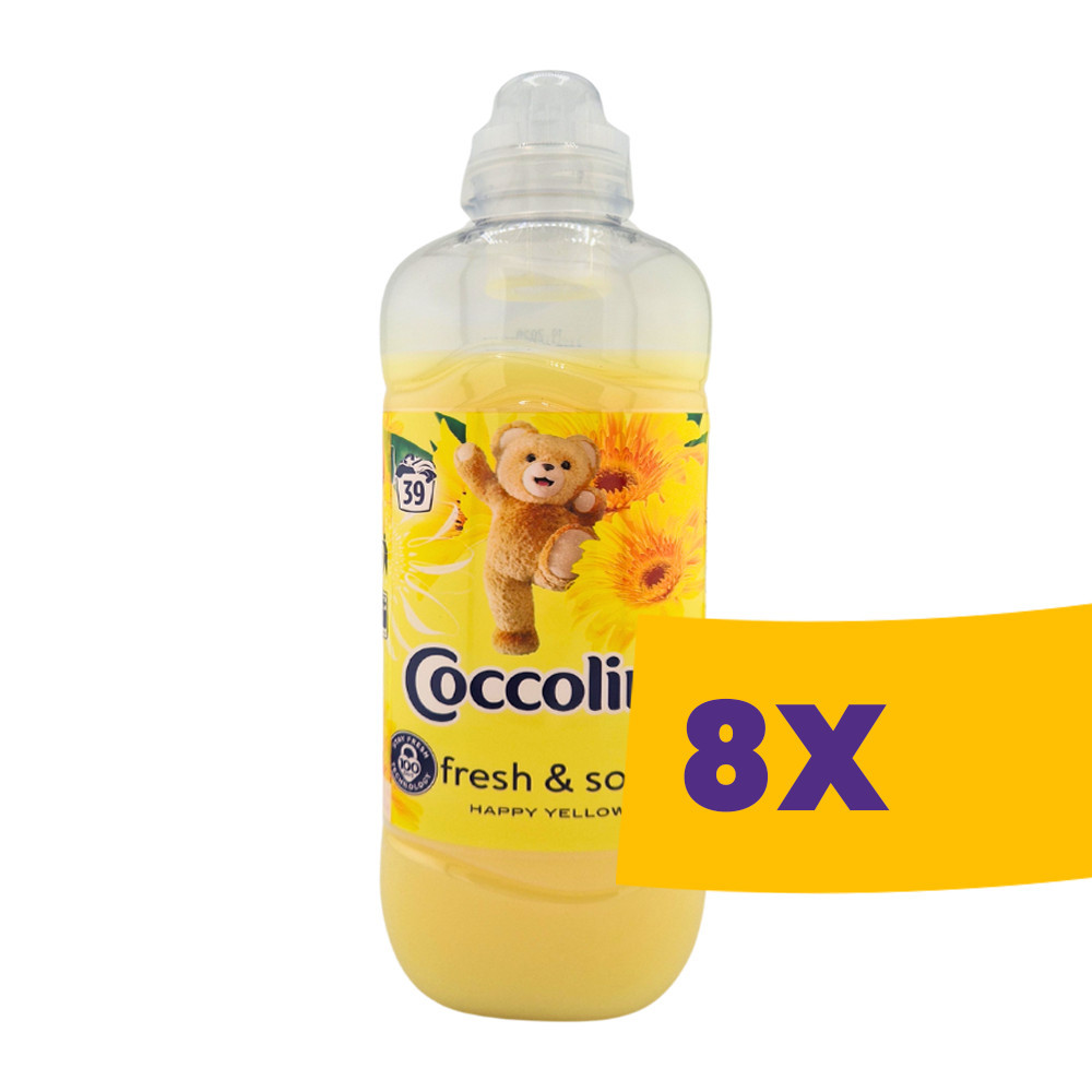 Coccolino Fresh & Soft öblítő koncentrátum Happy Yellow 975ml - 39 mosás (Karton - 8 db)
